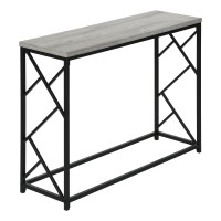 Monarch Specialties 3532 Accent Table, Console, Entryway, Narrow, Sofa, Living Room, Bedroom, Metal, Laminate, Grey, Black, Contemporary, Modern Table-44 Hall, 44 L X 1375 W X 32 H