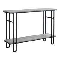 Monarch Specialties 3576 Accent Table, Console, Entryway, Narrow, Sofa, Living Room, Bedroom, Metal, Laminate, Grey, Black, Contemporary, Modern Table-48 Hall, 4725 L X 1375 W X 32 H