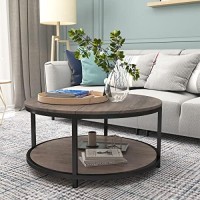 Nsdirect Ns Round Coffee Table, 36 In X 36 In X 18 In, Light Walnut