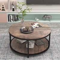 Nsdirect Ns Round Coffee Table, 36 In X 36 In X 18 In, Light Walnut