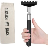 Flanker-L Oversized Portable Extendable Back Scratcher, Upgraded Metal Stainless Steel Telescoping Back Scratcher Tool With Canvas Carrying Bag