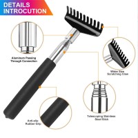 Flanker-L Oversized Portable Extendable Back Scratcher, Upgraded Metal Stainless Steel Telescoping Back Scratcher Tool With Canvas Carrying Bag