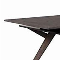 Benjara Wooden Dining Table With Extendable Leaf And Storage Shelf, Brown