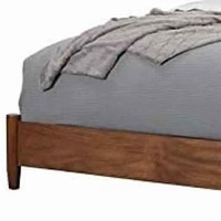 Benjara Fabric Upholstered Two Tone Eastern King Panel Bed, Brown And Gray