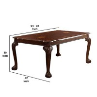 Benjara Wooden Extendable Leaf Dining Table With Cabriole Legs, Brown