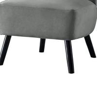 Benjara Upholstered Armless Accent Chair With Flared Back And Button Tufting, Gray