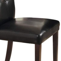 Benjara Faux Leather Upholstered Side Chair With Button Tufting, Set Of 2, Brown