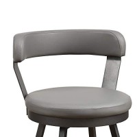 Benjara Leatherette Counter Height Chair With Metal Slanted Legs, Set Of 2, Gray