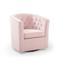 Modway Prospect Tufted Performance Velvet Swivel Armchair, Pink