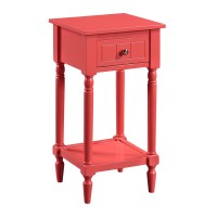 Convenience Concepts French Country Khloe 1 Drawer Accent Table With Shelf, Coral