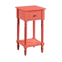 Convenience Concepts French Country Khloe 1 Drawer Accent Table With Shelf, Coral