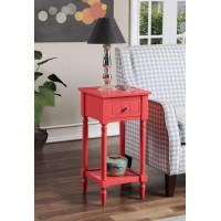 Convenience Concepts French Country Khloe 1 Drawer Accent Table With Shelf, Coral