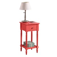 Convenience Concepts French Country Khloe 1 Drawer Accent Table With Shelf, Coral