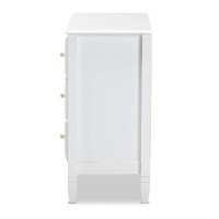 Baxton Studio Naomi Classic And Transitional White Finished Wood 1-Drawer Bedroom Nightstand