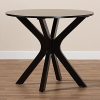 Baxton Studio Kenji Modern And Contemporary Dark Brown Finished 48-Inch-Wide Round Wood Dining Table