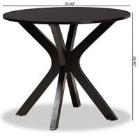 Baxton Studio Kenji Modern And Contemporary Dark Brown Finished 48-Inch-Wide Round Wood Dining Table