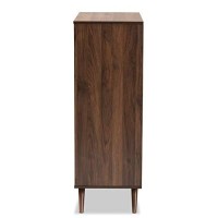 Baxton Studio Naoki Modern And Contemporary Two-Tone Grey And Walnut Finished Wood 2-Door Tv Stand