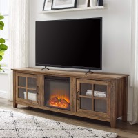 Home Accent Furnishings 70 Farmhouse Fireplace Wood Tv Stand - Rustic Oak