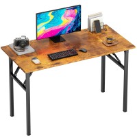 Dlandhome Folding Table Computer Desk Workstation Table Conference Table Home Office Desk, Fully Assembled (39 Inches, Retro)