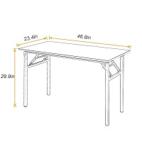 Dlandhome Folding Table Computer Desk Workstation Table Conference Table Home Office Desk, Fully Assembled (47 Inches, Retro)