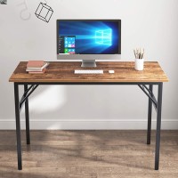 Dlandhome Folding Table Computer Desk Workstation Table Conference Table Home Office Desk, Fully Assembled (47 Inches, Retro)