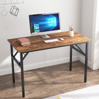 Dlandhome Folding Table Computer Desk Workstation Table Conference Table Home Office Desk, Fully Assembled (47 Inches, Retro)