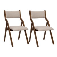 Ball & Cast Modern Folding Chairs Folding Dining Room Chairs Set Of 2, 18 Seat Height, Taupe
