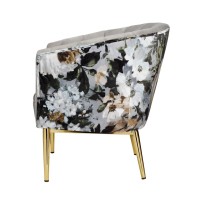 Acme Colla Velvet Upholstered Accent Chair In Gray And Gold