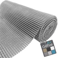 Home Genie Slip Resistant Drawer And Shelf Liner, Non Adhesive Roll, 17.5 Inch X 20 Ft, Durable And Strong, Grip Liners For Drawers, Shelves, Cabinets, Pantry, Storage, Kitchen And Desks, Soft Gray