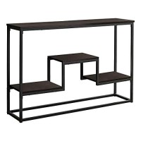 Monarch Specialties 3582 Accent Table, Console, Entryway, Narrow, Sofa, Living Room, Bedroom, Metal, Laminate, Brown, Black, Contemporary, Modern Table-48 Lespresso Hall, 48 L X 12 W X 3175 H