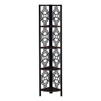 Monarch Specialties Corner Bookcase Etagere 4 Tier Open Storage Shelves Living Room Office Or Bedroom Narrow Tall Geometric Design Bookshelf, Espresso