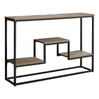 Monarch Specialties 3581 Accent Table, Console, Entryway, Narrow, Sofa, Living Room, Bedroom, Metal, Laminate, Brown, Black, Contemporary, Modern Table-48 Hall, 48 L X 12 W X 3175 H, Dark Taupe