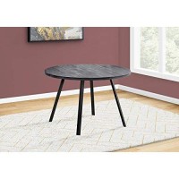 Monarch Specialties Round Kitchen 4-Metal Legs For Casual Or Formal Room Small Dining Table, 48, Black