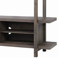 Benjara Compartment Wooden Entertainment Center With 2 Adjustable Shelves, Brown