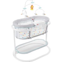 Fisher-Price Soothing Motions Bassinet Windmill, Baby Cradle With Sway Motion, Light Projection, Overhead Mobile, Vibrations And Music