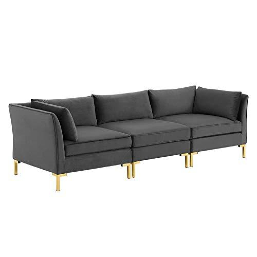 Modway Ardent Performance Velvet Sofa, Gray