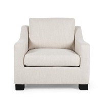 Christopher Knight Home Wesley Contemporary Fabric Club Chair, Beige, Dark Brown 335D X 3375W X 32H Inch