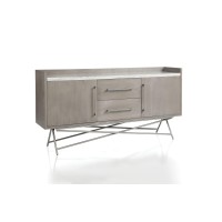 Modus Furniture Dining Room Sideboard, Coral - Antique Grey/Marble Top