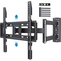 Pipishell Full Motion Tv Wall Mount For Most 26-60 Inch Flat & Curved Tvs Up To 77 Lbs, Adjustable Bracket Height, Single Articulating Arm, Extension, Max Vesa 400X400Mm, Pimf9