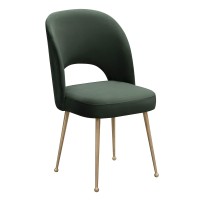 Tov Furniture Swell Gold Stainless Steel Legs Upholstered Velvet Chair (Forest Green)