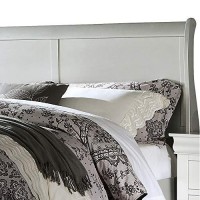 Benjara Sleigh Design Full Size Bed With Rectangular Thin Legs, Silver
