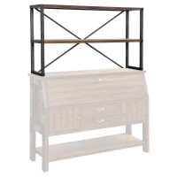 Benjara Wooden Bakers Rack With Studded Nailhead And Open Shelf, Brown