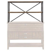 Benjara Wooden Bakers Rack With Studded Nailhead And Open Shelf, Brown