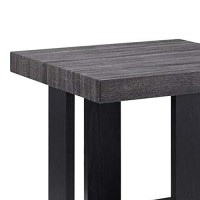 Benjara Wood And Metal 3 Piece Cocktail Table Set, Gray And Brown