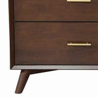 Benjara 3 Drawer Mid Century Modern Wooden Chest With Splayed Legs, Brown