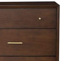 Benjara 3 Drawer Mid Century Modern Wooden Chest With Splayed Legs, Brown