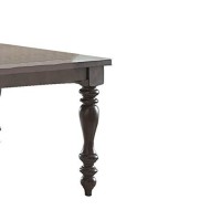 Benjara Wooden Dining Table With Molded Details And Turned Legs, Brown