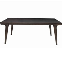Benjara Rectangular Dining Table With Angled Legs And Grain Details, Brown