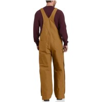 Carhartt Men'S Loose Fit Firm Duck Insulated Bib Overall, Brown, X-Large/Short