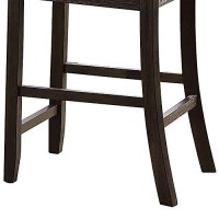 Benjara Wooden Counter Height Side Chair With Ladder Backrest, Set Of 2, Brown